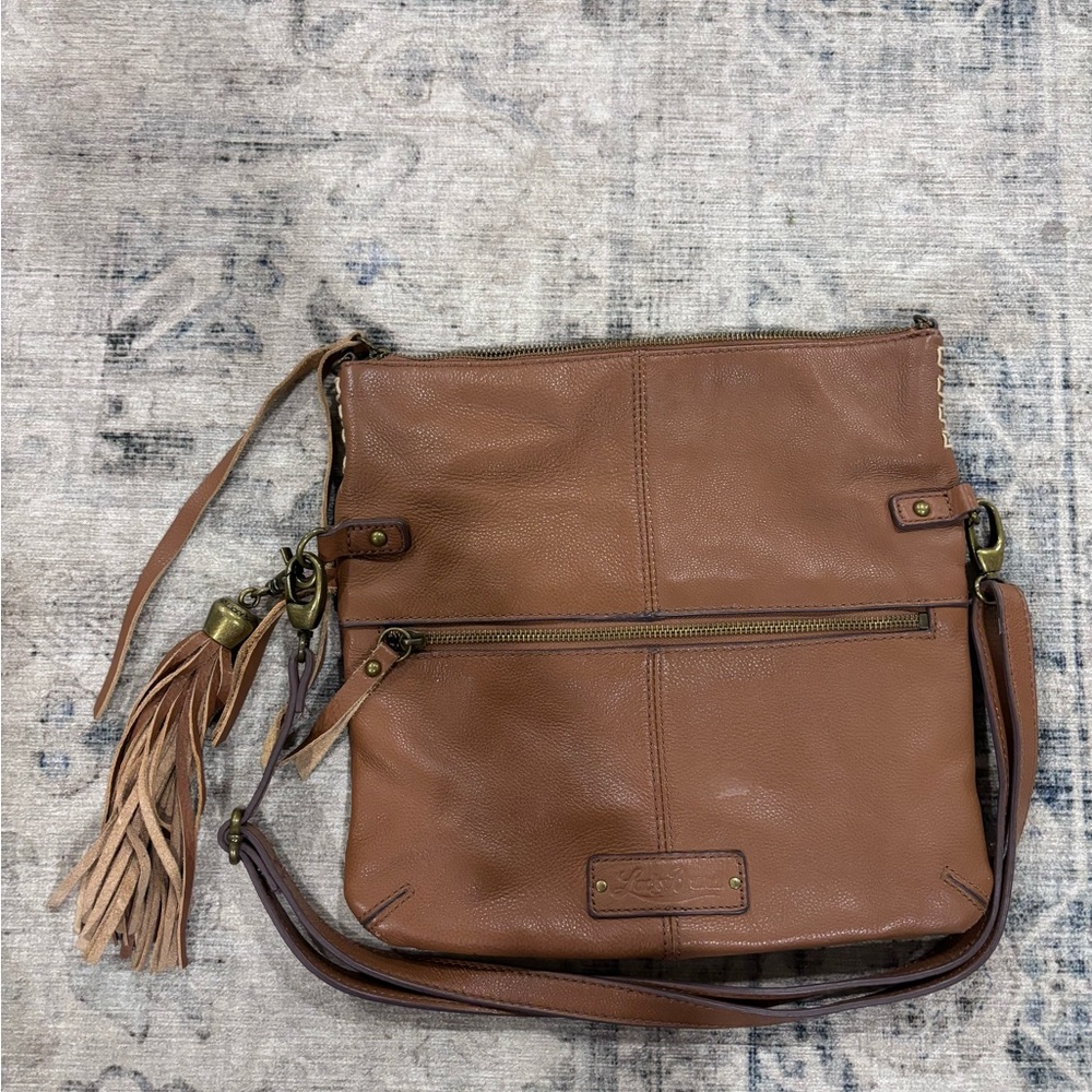 Brown leather lucky brand purse